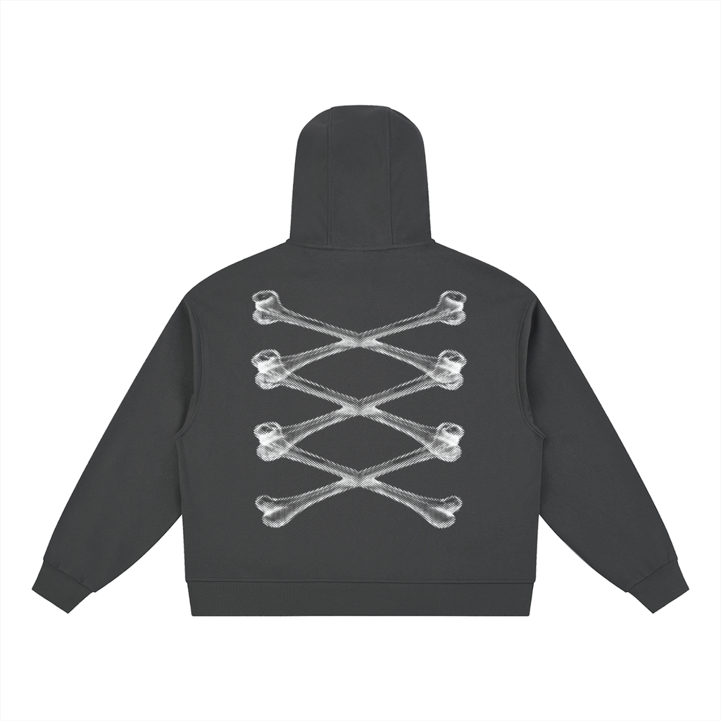 SKELETON BUTTON HOODIE