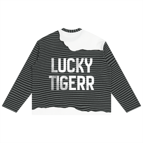LONG LEGGED LAMB STRIPED LONG SLEEVE - BLACK & GREY